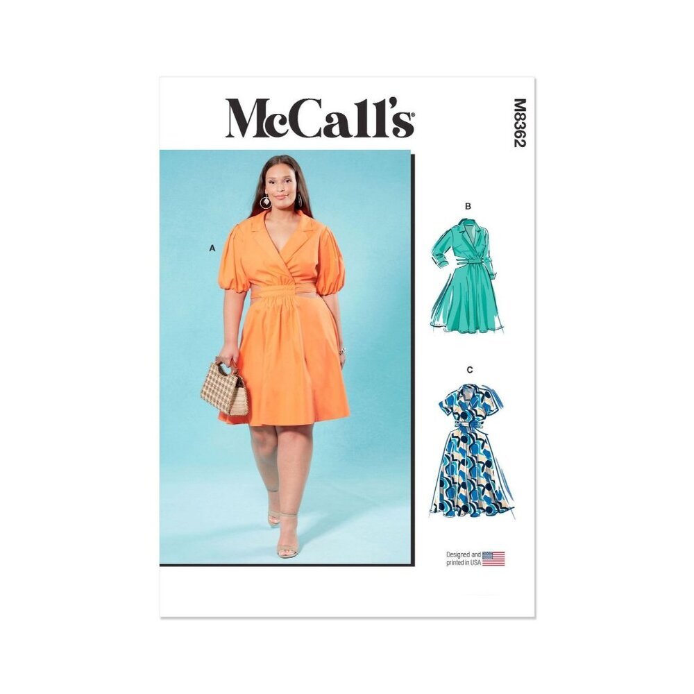 McCalls Sewing Pattern M8362 R11717‎ Dress Plus Size Woman 20W-28W